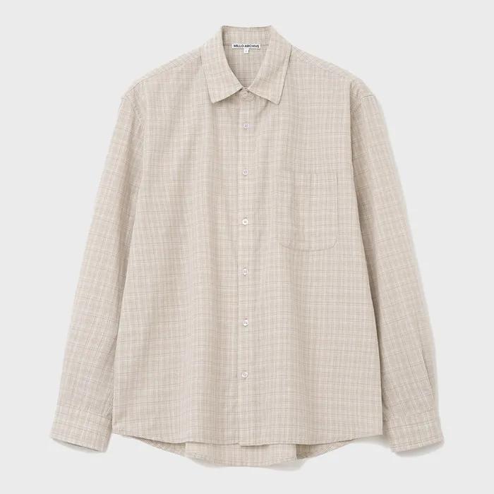 웨이드 체크 패턴 셔츠 [클라우드 브라운]