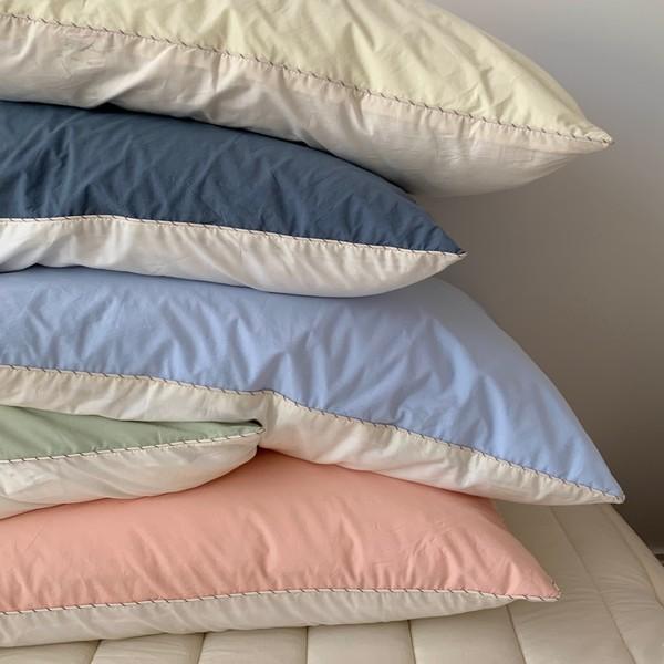 (12시이전 당일배송) 루미 60수 고밀도 스트라이프 파이핑 베개커버 50x70_5colors