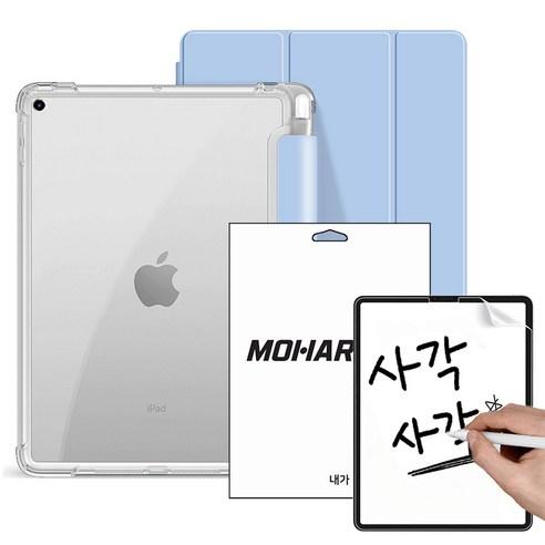 모할랩 아이패드 클리어 애플펜슬 수납홀더 케이스 + 아이패드 종이질감 액정보호필름 - 케이스 | 쿠팡