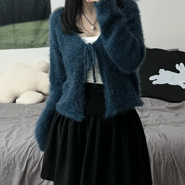 Ribbon Bolero Knit Cardigan 리본 볼레로 앙고라 가디건