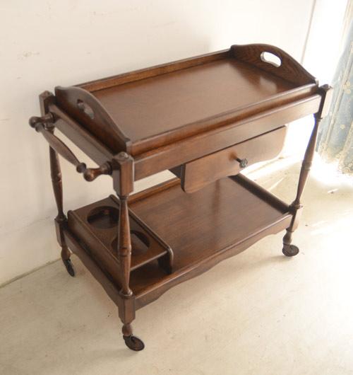 (1805번) 프랑스 앤틱 빈티지 가구 트레이가 있는 웨건 트롤리