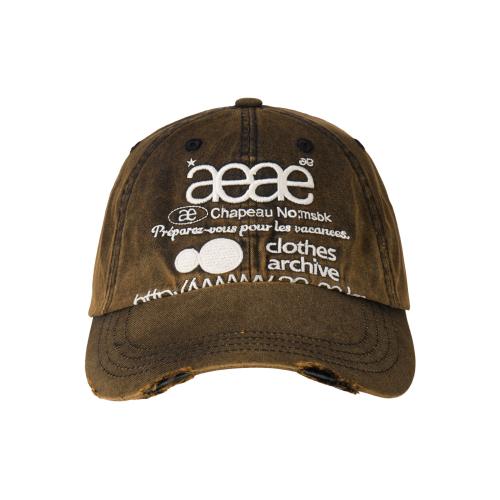 WEB LOGO DAMAGED CAP [DARK BROWN]