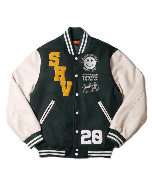 SHV STAFF VARSITY JACKET GREEN/YELLOW