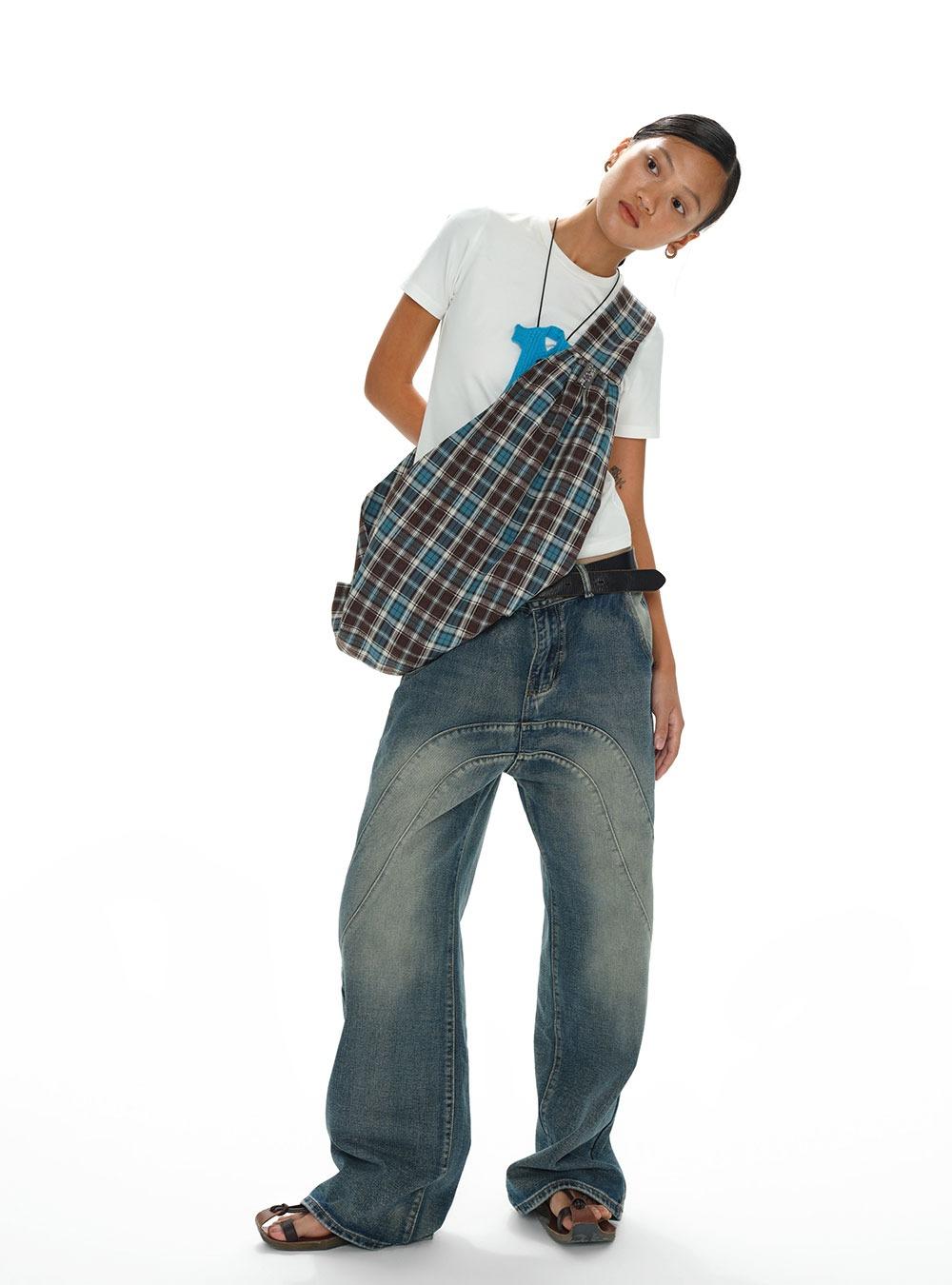 Jacquard Lake Blue Cross Body Bag