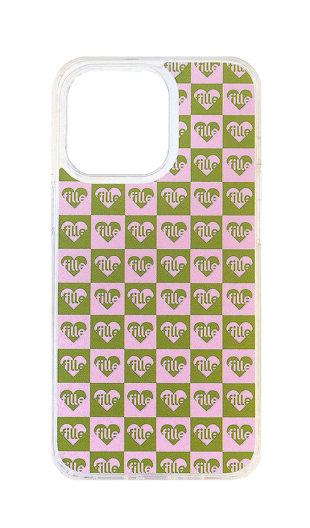 [아이폰16 시리즈 출시] 젤하드 Checkerboard iPhone Case - Pink & Green