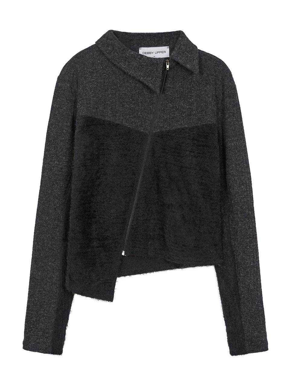 UNBALANCE ZIP-UP SHIRT_BLACK