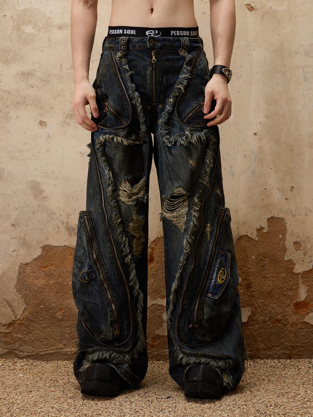 Personsoul Alien Dirty Denim Jeans