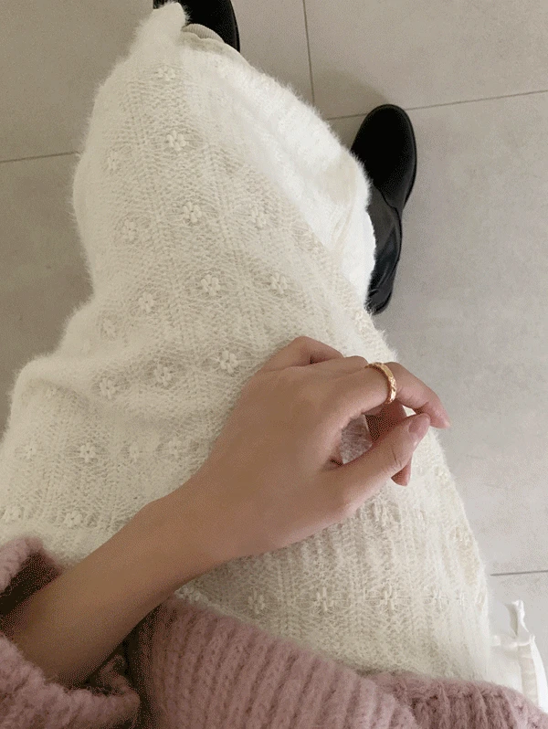 에토 연말룩 윈터 이중 레이스 밴딩 스커트 - 2color