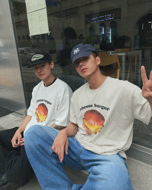 cheese burger tee (3colors)