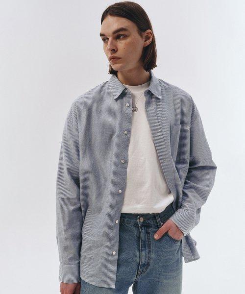 UNISEX CLASSIC BLUE SHIRT GREYISH BLUE_M_UDSH3B121B1