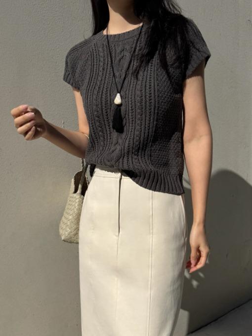 로지 썸머 케이블 니트