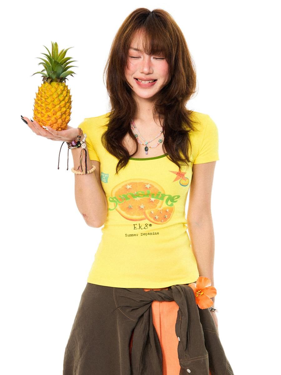 YOUNG STAGE Sunshine Fruit Slim Tee (2color)
