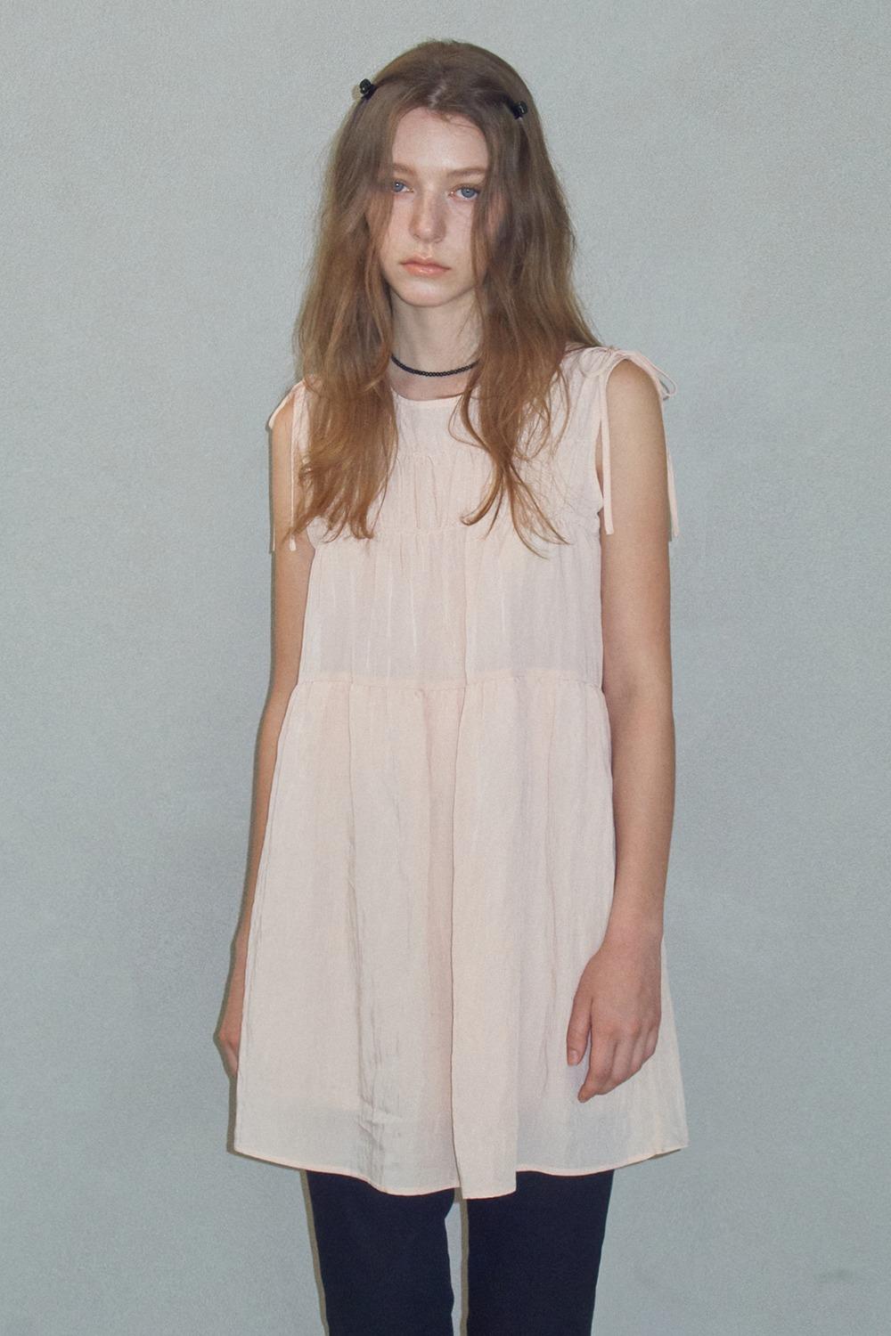 시어 라이트 슬리브리스 원피스_Ice Pink