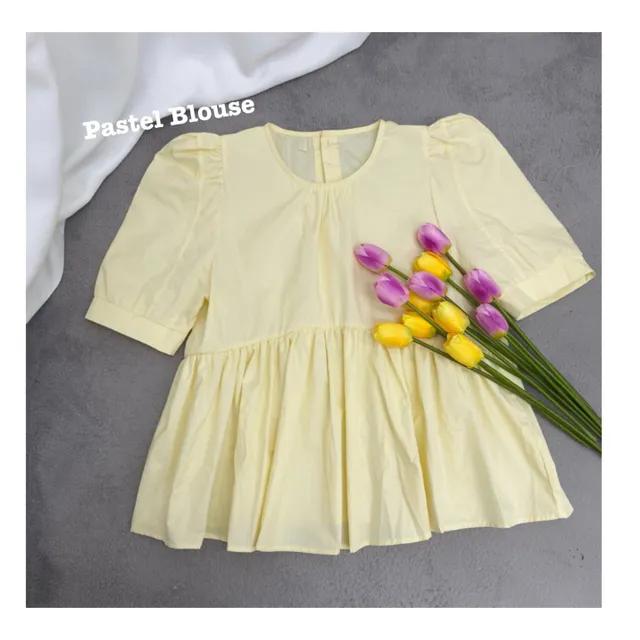 *당일*(전상품 할인!)파스텔 셔링 퍼프 블라우스 3color