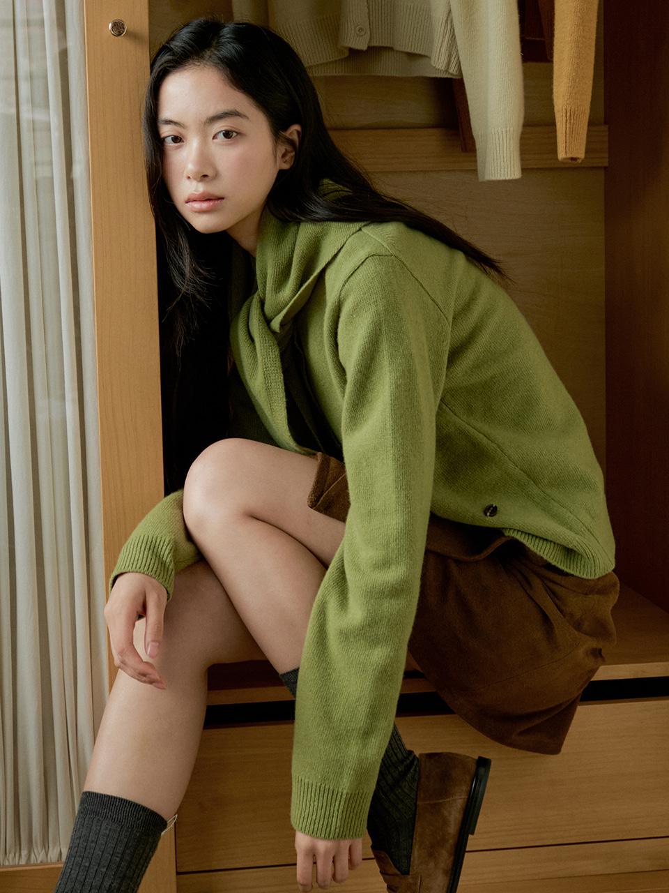 dear knit cardigan set 287 (olive green)