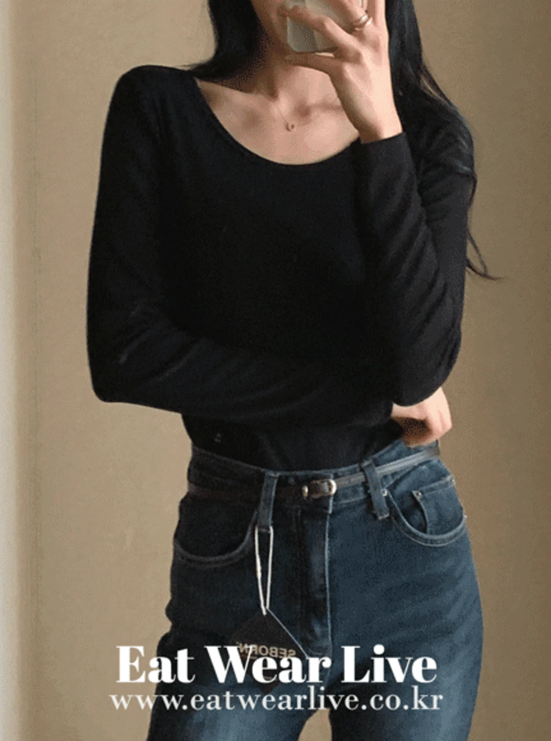 소프트 스판 유넥 베이직 티셔츠 (2color)