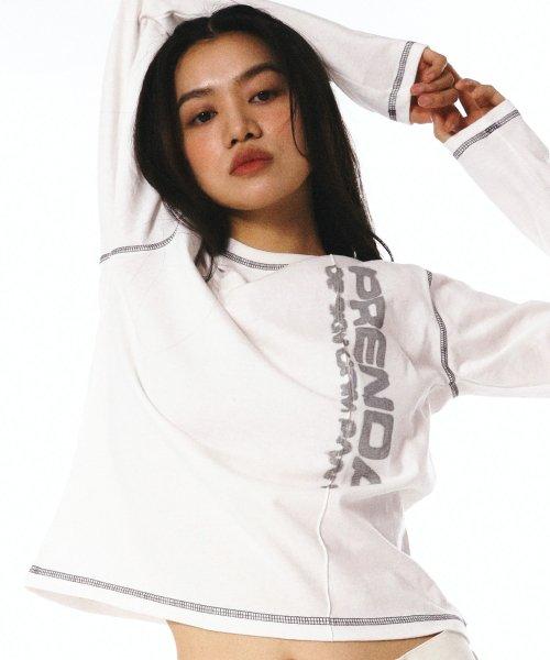 프렌다(PRENDA)  SMUDGED LOGO LONG SLEEVE WHITE - 사이즈 & 후기 | 무신사