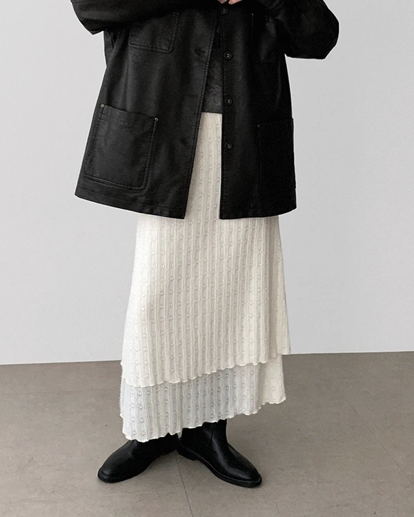 벨른 2단 레이어드 하트 스커트