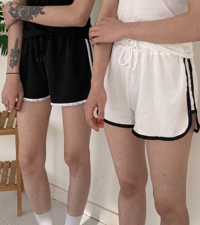 1+1숏팬츠/트레이닝돌핀숏팬츠/홈웨어/반바지/면바지