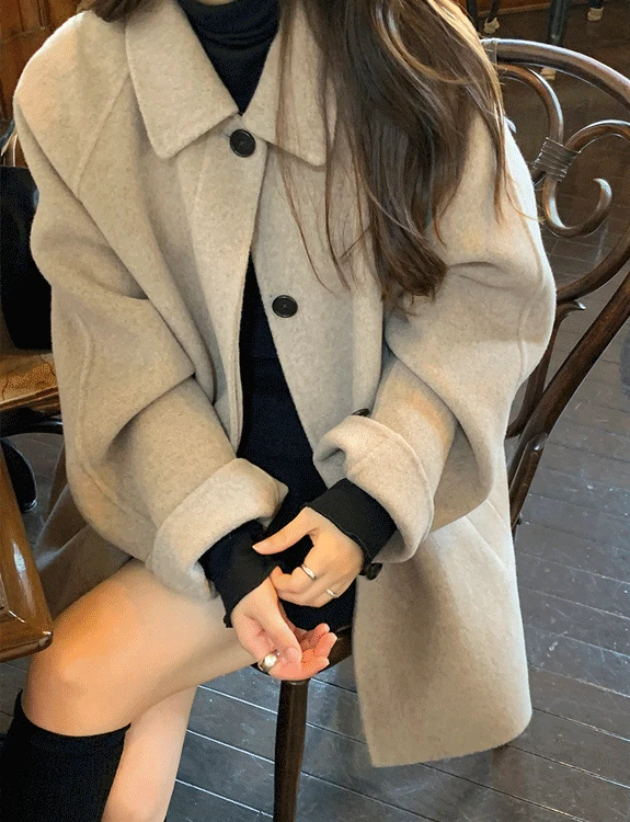 [20% 신상할인 쿠폰] 클레르 핸드메이드 하프 코트