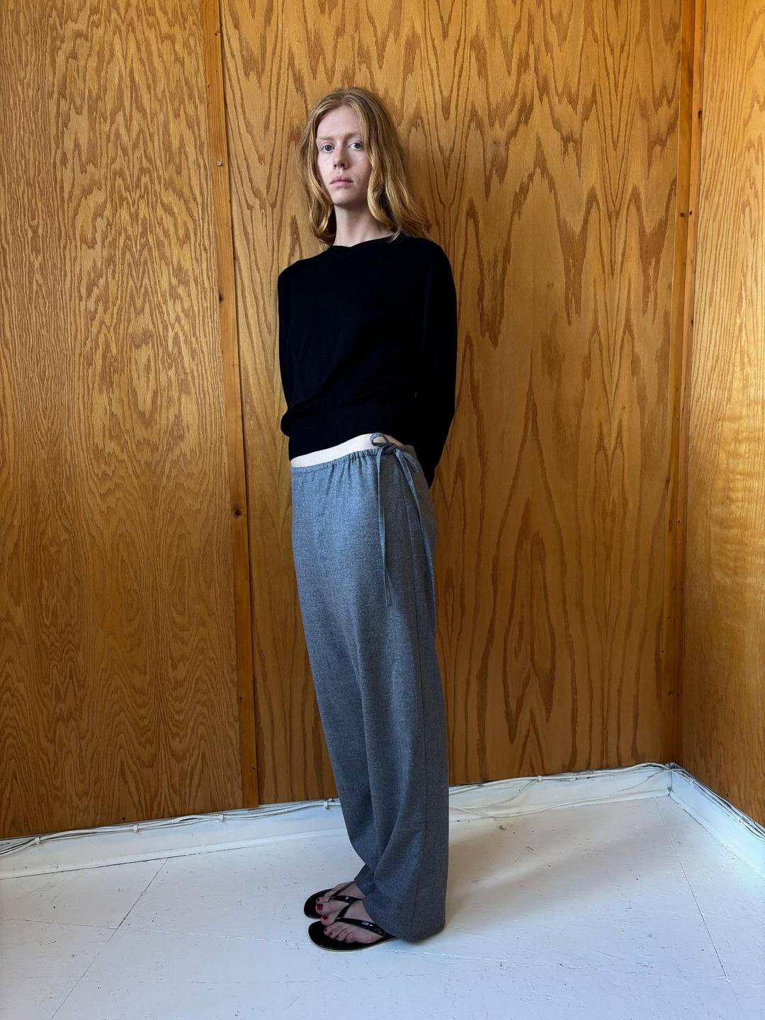 Tie Pants - Grey Wool — Brooke Callahan