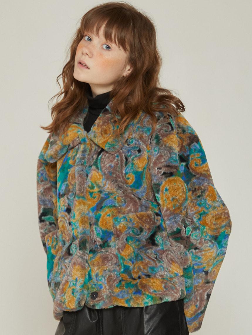 DT MIX FUR JACKET(BROWN)