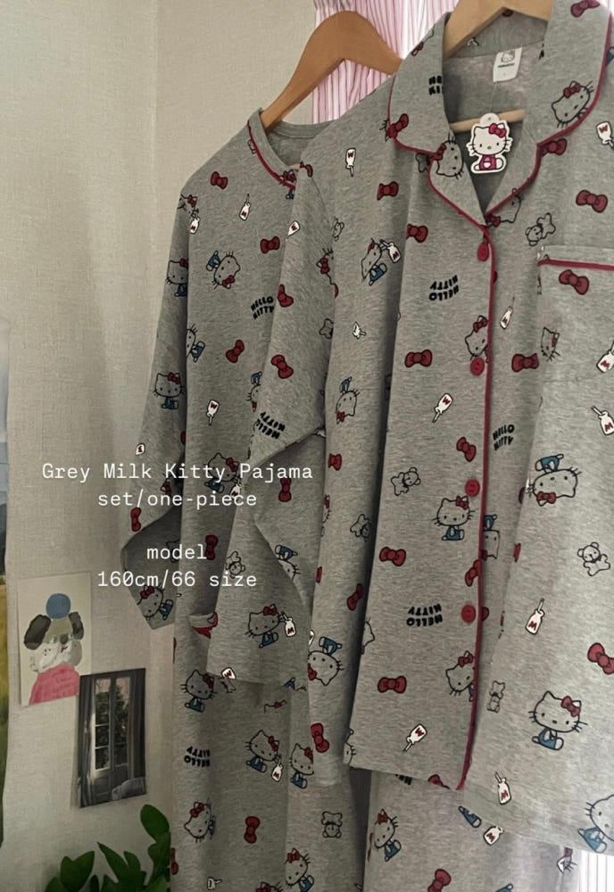 그레이 밀크 키티 잠옷 세트 파자마파티 생일선물 홈웨어