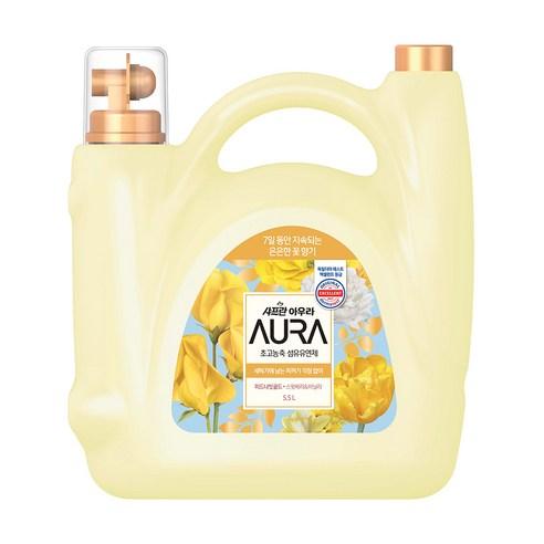 AURA 7일동안 지속되는 은은한 꽃 향기 섬유유연제 미드나잇 골드 본품, 5.5L, 1개 - 액체섬유유연제 | 쿠팡