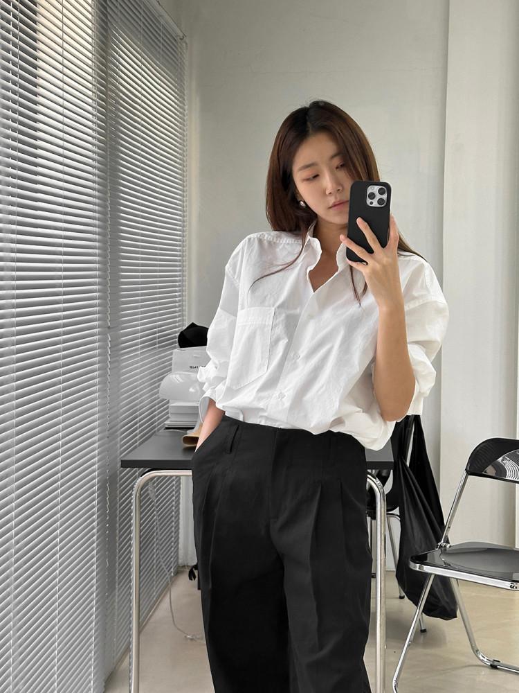 0229 / restock] 하이 코튼 셔츠 블라우스(4/10-15 입고예정)