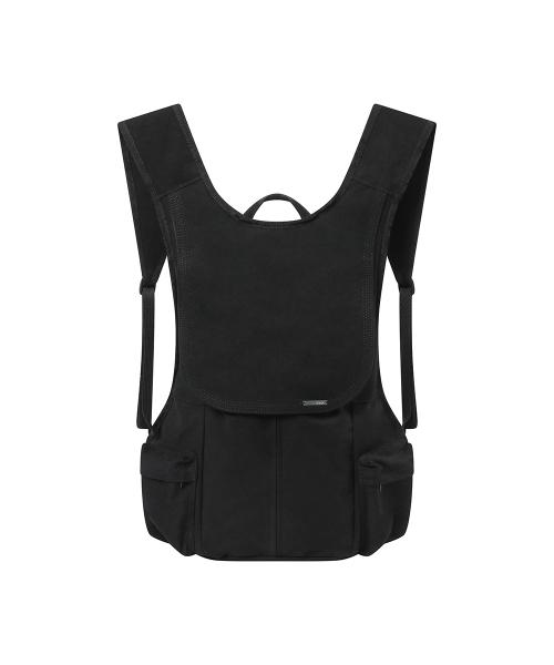 Side pocket vest backpack BLACK