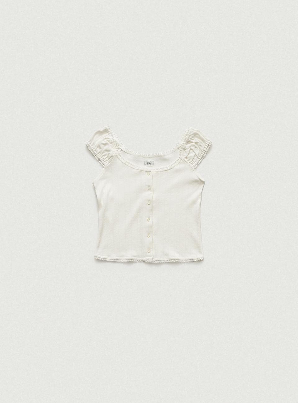 Corin Button Sleeveless Top_Ivory