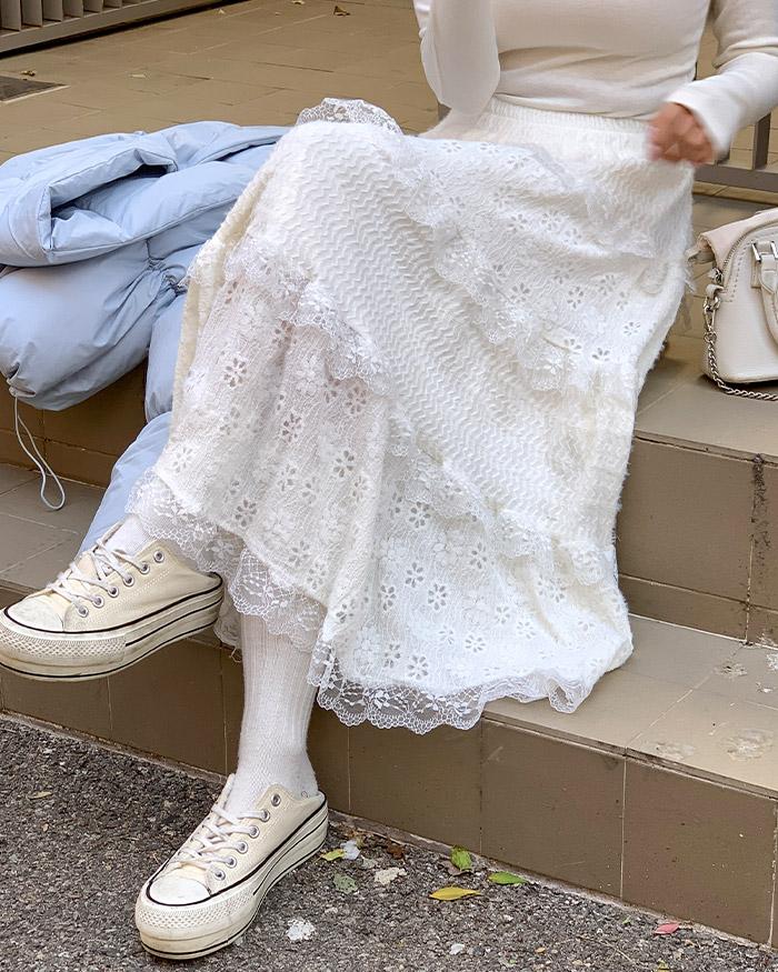 가나피치레이스롱스커트