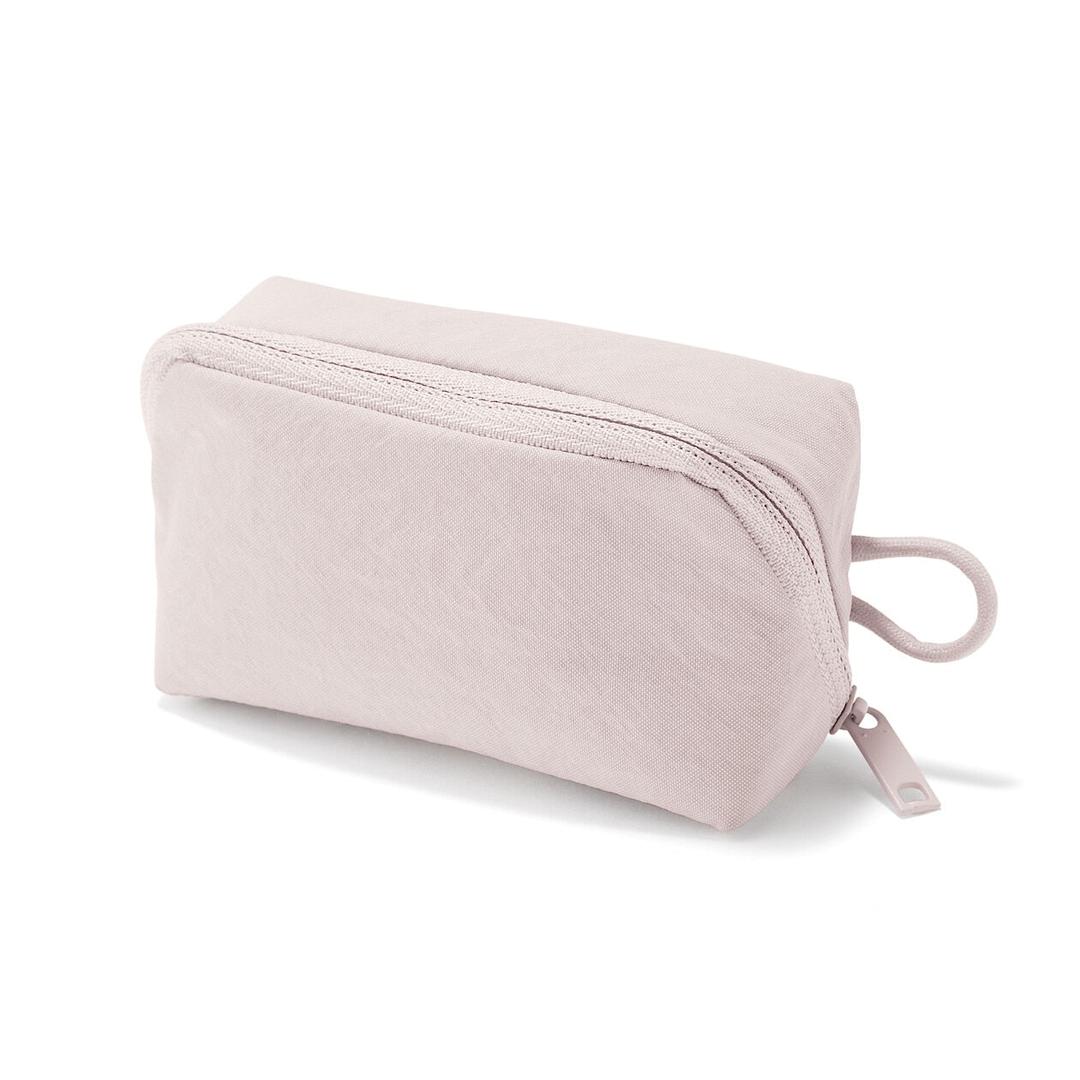 Wrinkled Nylon Wide-Opening Pouch