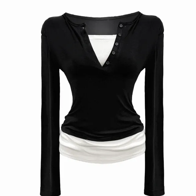 [2types!] Jena layered button T (4color)