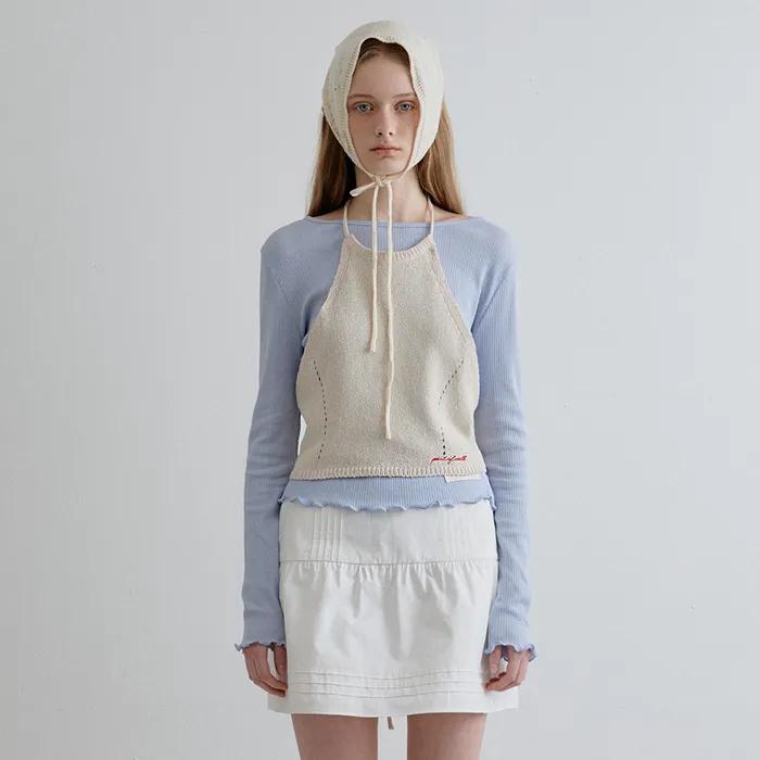 colline halter bustier top_ecru