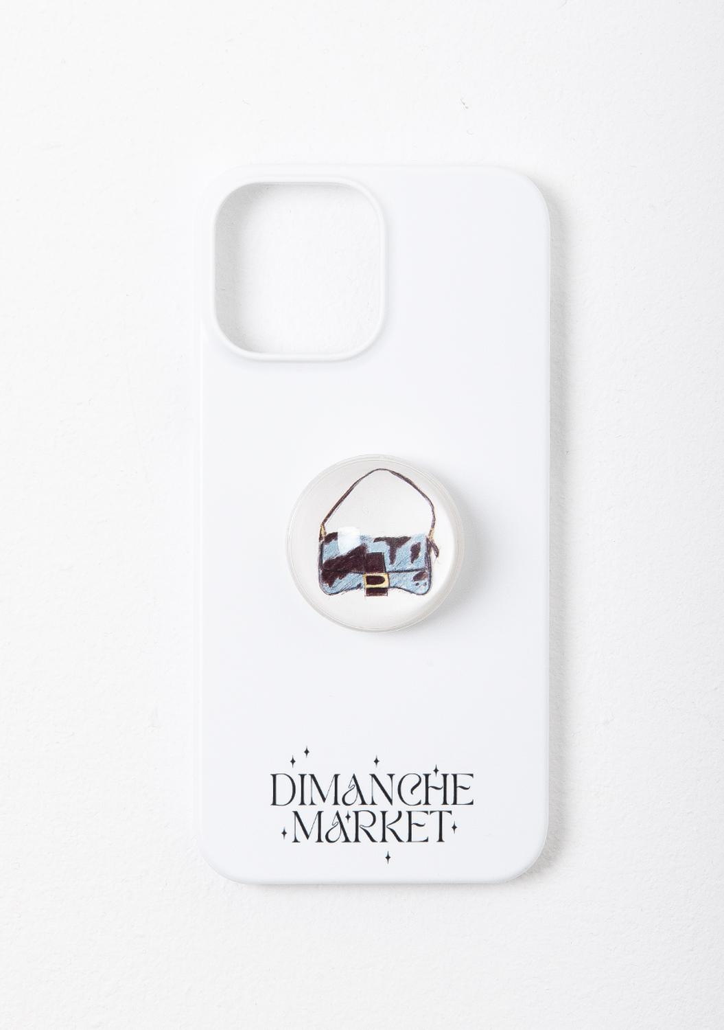 BROWN & BLUE FAKE FUR BAG HEMISPHERE GRIPTOK