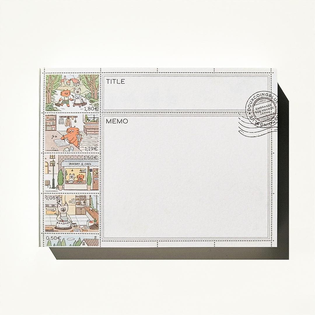 [돌콩블루] Stamp 떡메모지