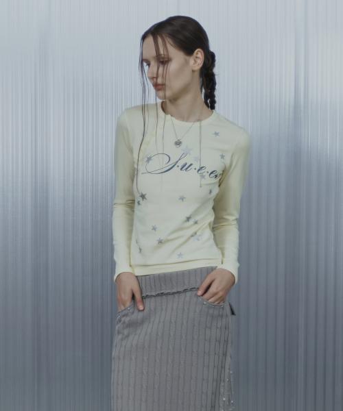 STAR HENLEY NECK TOP / YELLOW