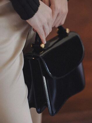 COSME BAG_PATENT BLACK