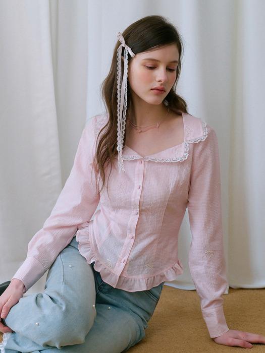 Cest_Frill collar slim blouse