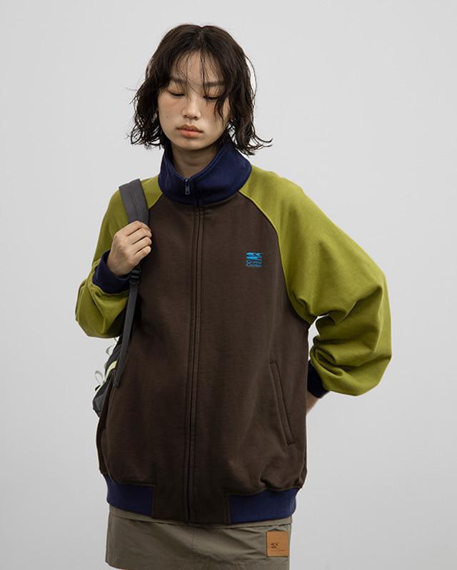 CRYINGCENTER 그래픽 스웨트 트랙자켓 (브라운)