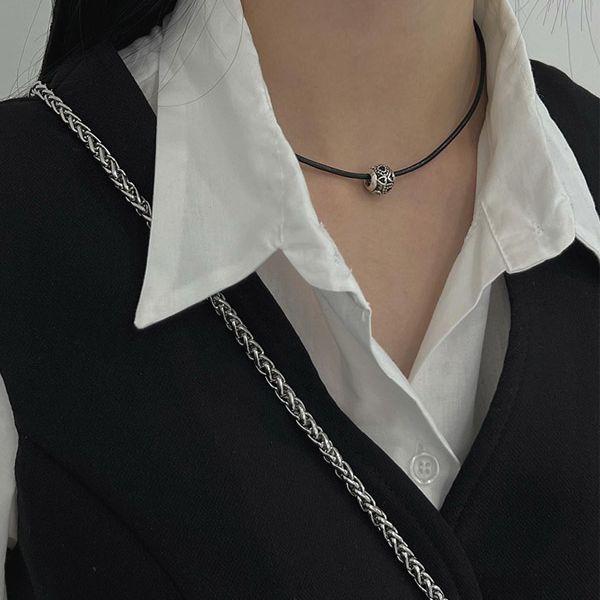 엔틱 실버 하트볼 목걸이