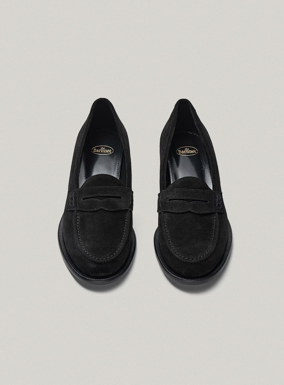 Black Suede Penny Loafer by GRUPPO MASTROTTO