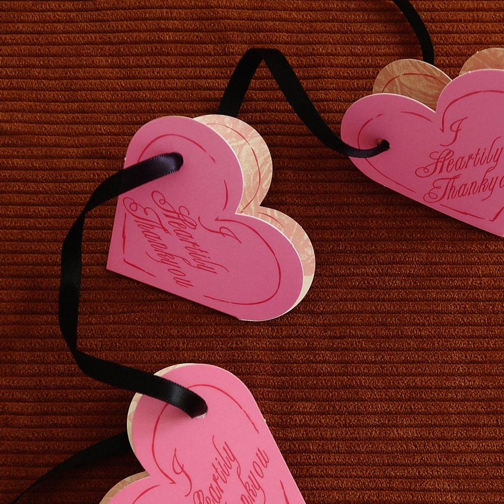 TT09 하트 접이식태그 꽃포장 행택 50매