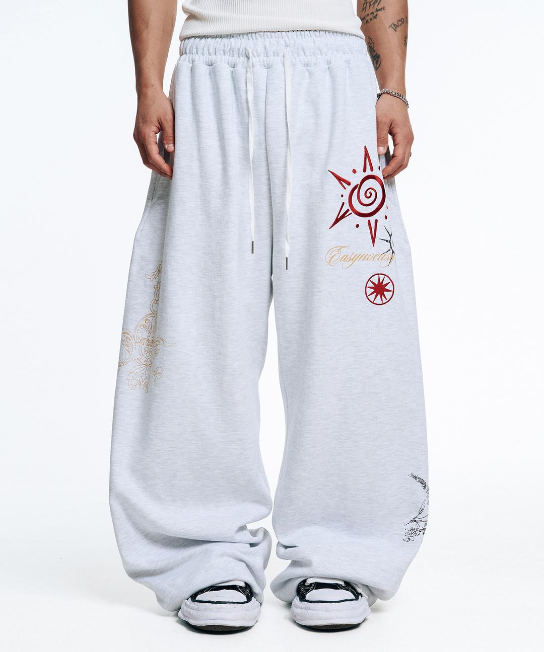 [11/13 예약 배송] 멀티 프린팅 스웻 팬츠-라이트그레이