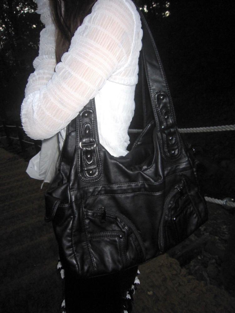 Black eyelet bag