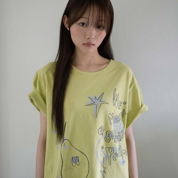 [6월 2일 출고] CRAYON FRUIT T-SHIRT (PEAR OLIVE)