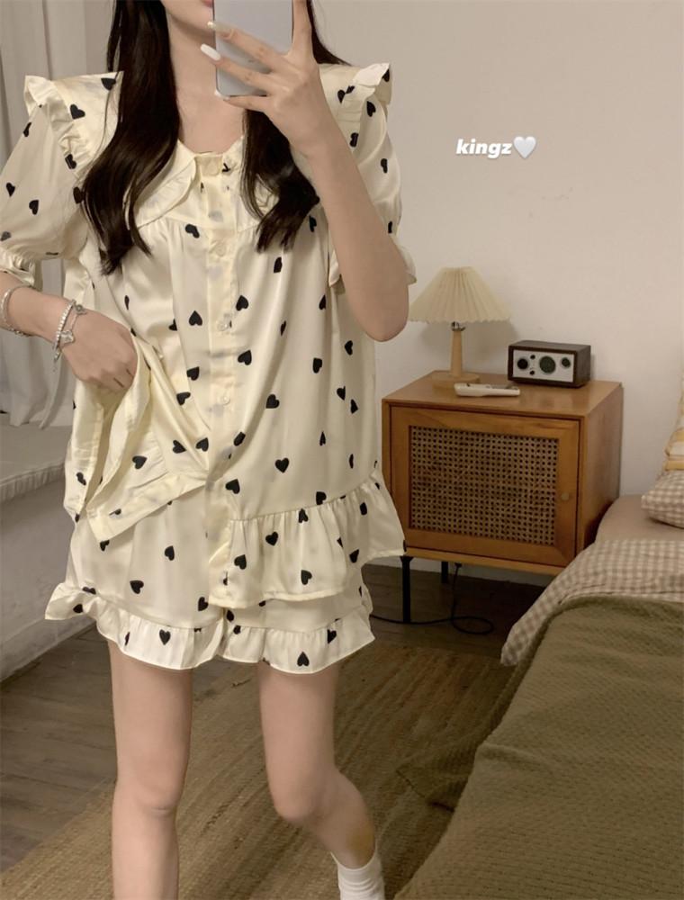 하트 실크잠옷 공주잠옷 귀여운잠옷