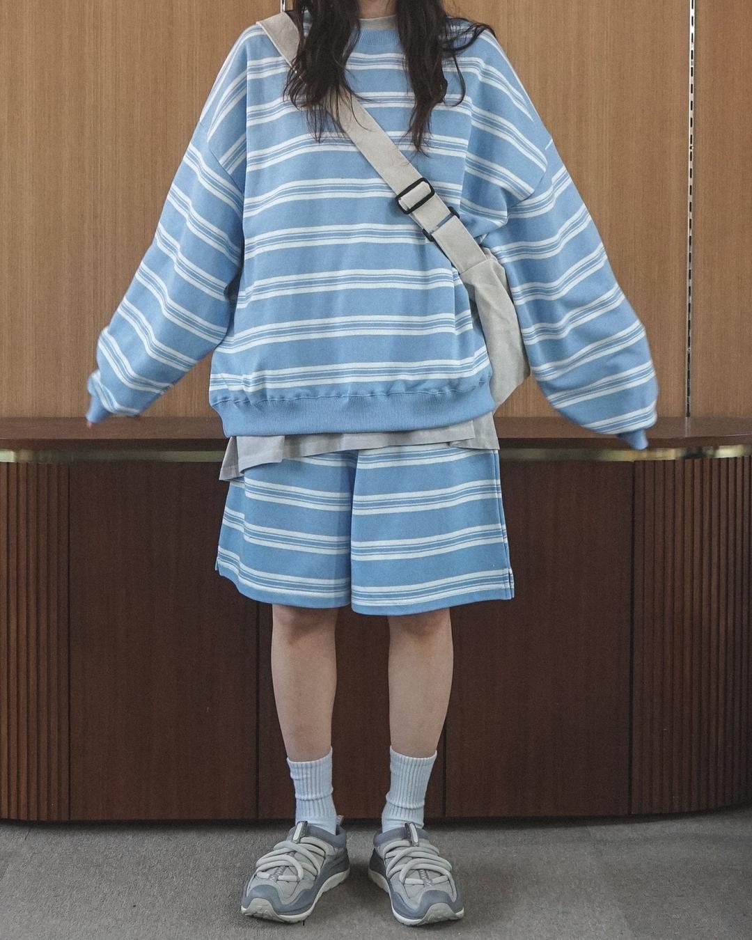 COLLABO STRIPE SWEAT SHIRT