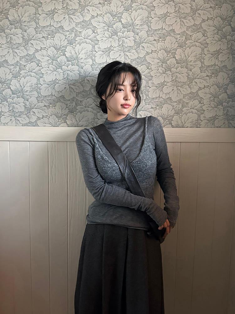 [룸룸] 울 하프 폴라 티셔츠 (8color)